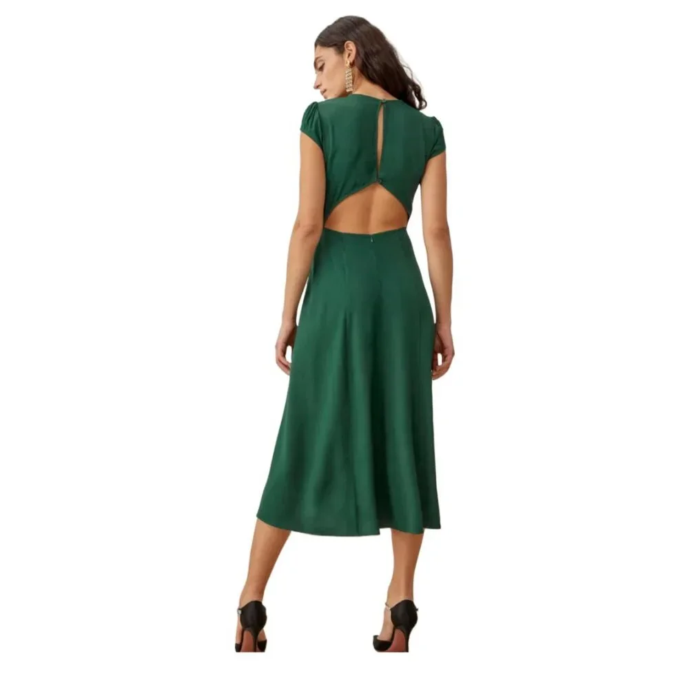 Reformation Gavin Dress in Emerald - Picture 3 of 11